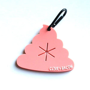 Pink Super Pooper Dog Poop Holder - Clive and Bacon