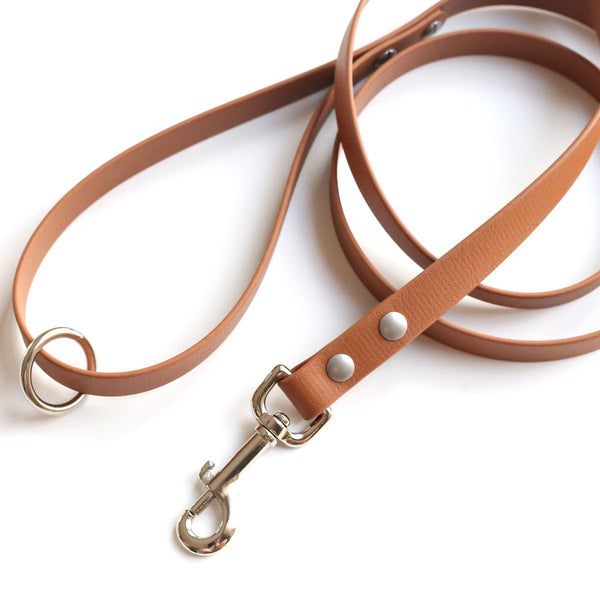 Tan Waterproof Dog Leash - Clive and Bacon