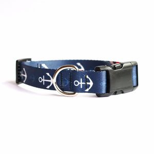Ahoy Nautical Anchors Dog Collar - Clive and Bacon