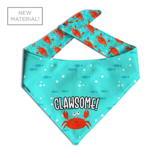 Aqua Clawsome Dog Bandana - Clive and Bacon