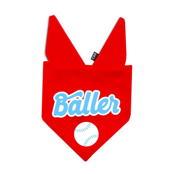 Baller Baseball Dog Bandana - Clive and Bacon