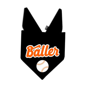Baller Baseball Dog Bandana - Clive and Bacon