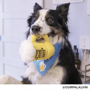 Barking Beer Dog Toy - Clive and Bacon