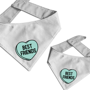 Best Friends Convo Heart Bandana Set - Clive and Bacon