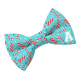 Blue Peppermint Monogram Bow Tie - Clive and Bacon