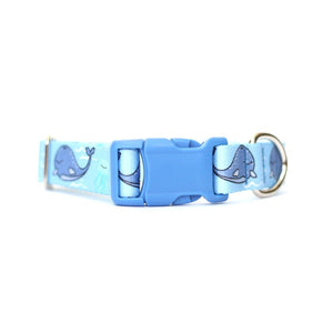 Blue Whales Dog Collar - Clive and Bacon