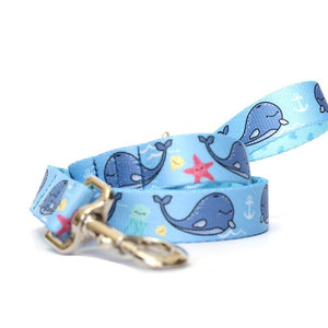 Blue Whales Dog Leash - Clive and Bacon