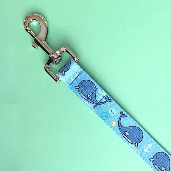 Blue Whales Dog Leash - Clive and Bacon