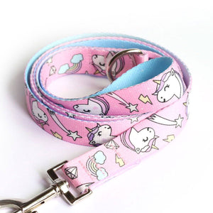 Bubblegum Pink Unicorn Dog Leash - Clive and Bacon
