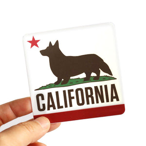 California Corgi Dog Sticker - Clive and Bacon