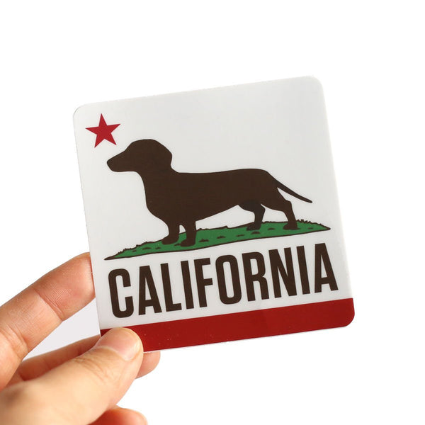 California Dachshund Dog Sticker - Clive and Bacon