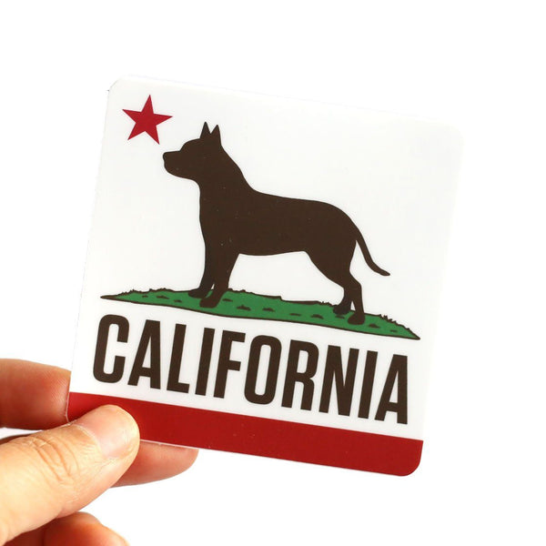 California Pitbull Dog Sticker - Clive and Bacon