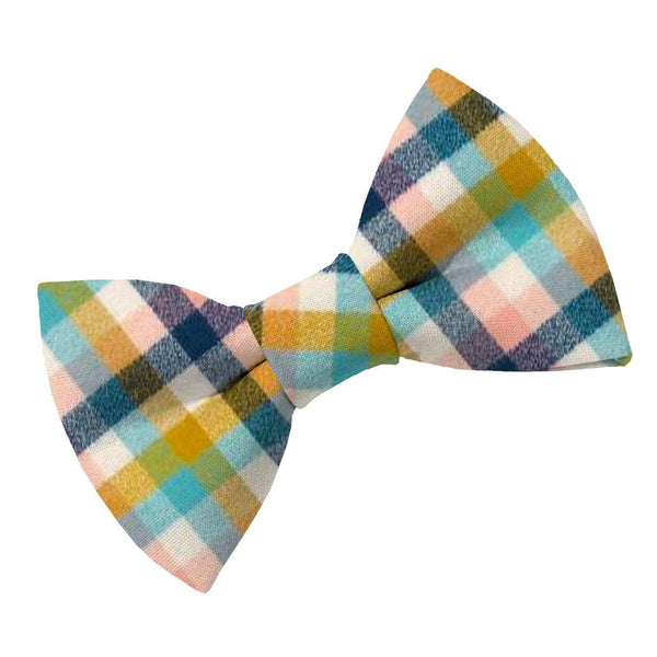Camomile Flannel Dog Bow Tie - Clive and Bacon