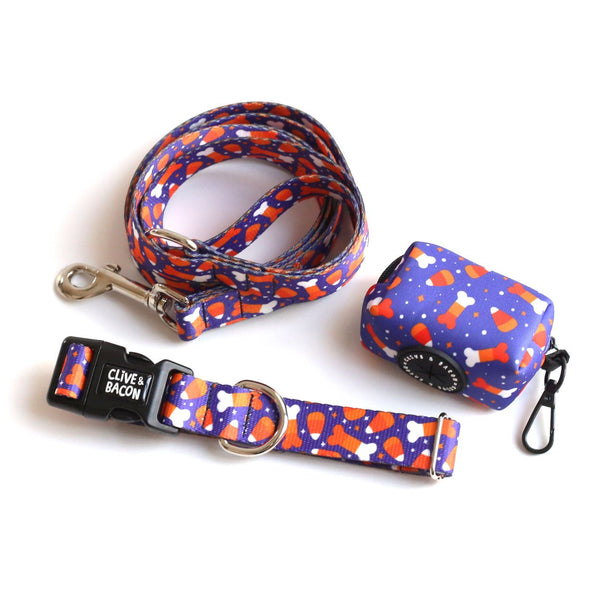 Candy Corn Dog Leash - Clive and Bacon