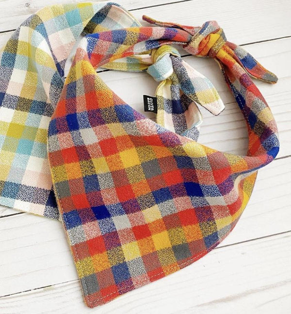 Cayenne Flannel Dog Bandana - Clive and Bacon