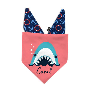 Chomp Chomp Pink Shark Bandana - Clive and Bacon