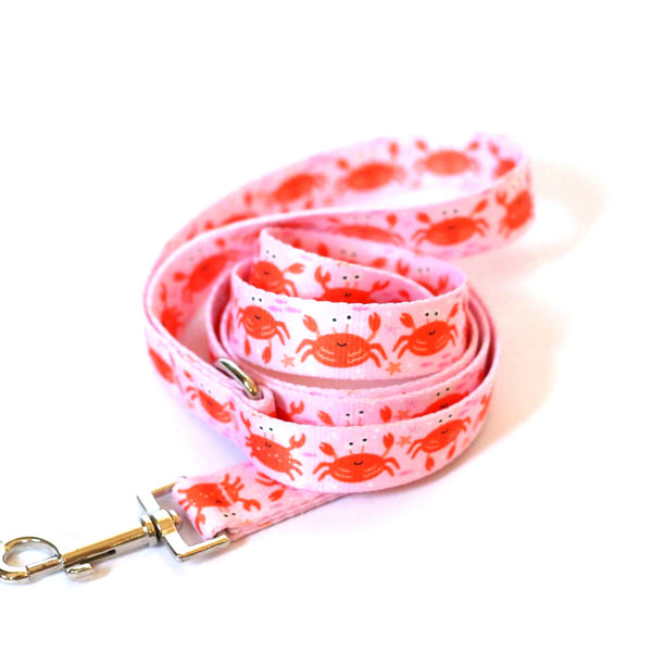 Clawsome Crab Dog Leash | Pink - Clive and Bacon