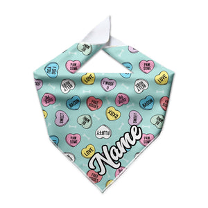 Conversation Hearts Cooling Dog Bandana - Clive and Bacon