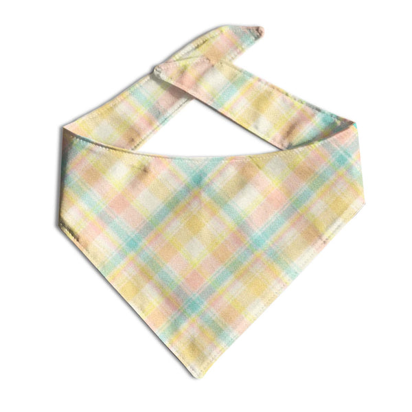Daffodil Flannel Dog Bandana | Blue Name - Clive and Bacon