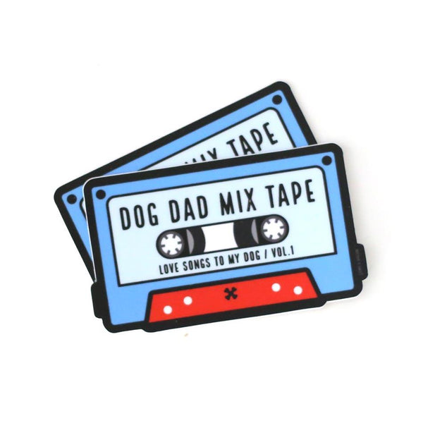 Dog Dad Mix Tape Sticker - Clive and Bacon
