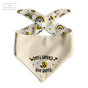 Don't Worry Bee Happy Dog Bandana - Clive and Bacon