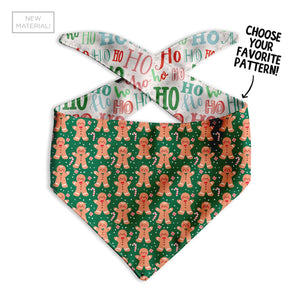 Double-sided Holiday Dog Bandana - Clive and Bacon