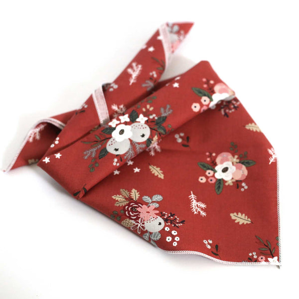 Festive Floral Dog Bandana - Clive and Bacon