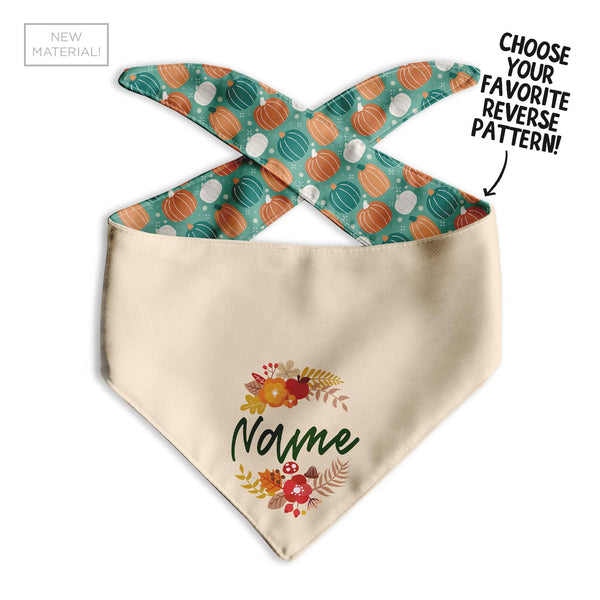 Floral Wreath Personalized Dog Bandana - Clive and Bacon