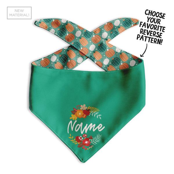 Floral Wreath Personalized Dog Bandana - Clive and Bacon