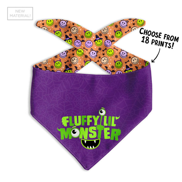 Fluffy Lil' Monster Dog Bandana - Clive and Bacon