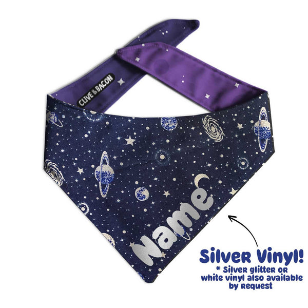 Galaxy Personalized Dog Bandana - Clive and Bacon