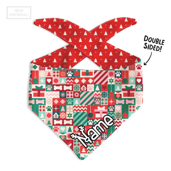 Geometric Holiday Dog Bandana - Clive and Bacon