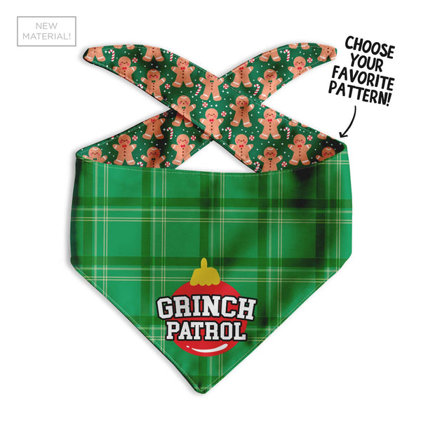 Grinch Patrol Dog Bandana - Clive and Bacon