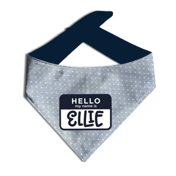 Hello My Name Is | Denim Dot Dog Bandana - Clive and Bacon