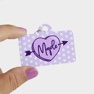 Hey Cupid Valentine's Heart Pet ID Tag | Lilac - Clive and Bacon