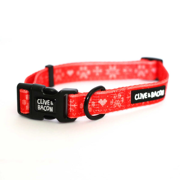 Holiday Sweater Dog Collar - Clive and Bacon