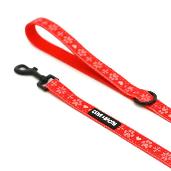 Holiday Sweater Padded Dog Leash - Clive and Bacon