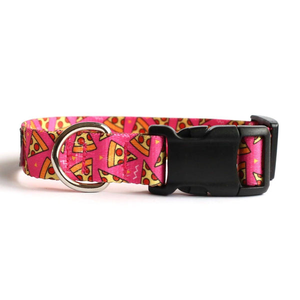 Hot Pink Pizza Dog Collar - Clive and Bacon