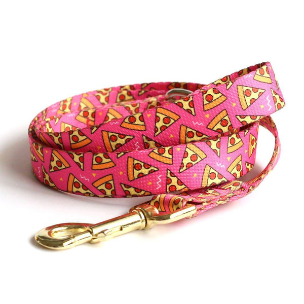 Hot Pink Pizza Dog Leash - Clive and Bacon