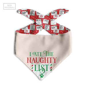 I Ate the Naughty List Dog Bandana - Clive and Bacon