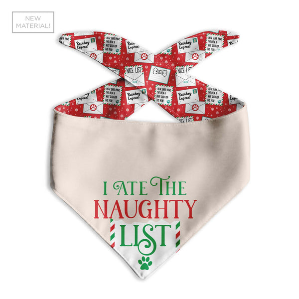 I Ate the Naughty List Dog Bandana - Clive and Bacon