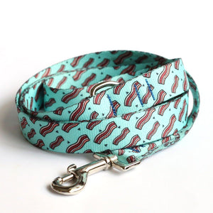 Ice Blue Bacon Dog Leash - Clive and Bacon