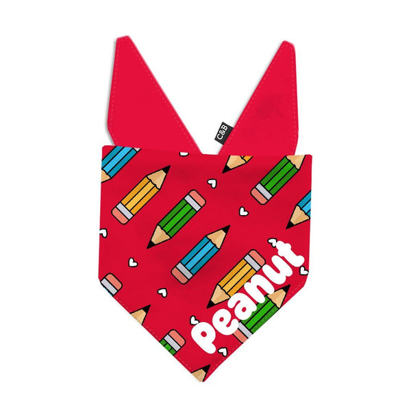 Lookin' Sharp! Pencil Dog Bandana - Clive and Bacon