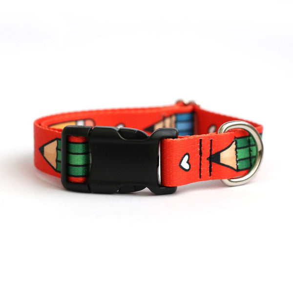 Lookin' Sharp! Pencil Dog Collar - Clive and Bacon
