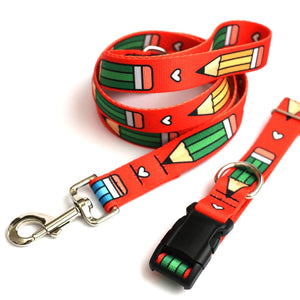 Lookin' Sharp! Pencil Dog Collar - Clive and Bacon