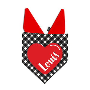 Love Heart Personalized Dog Bandana - Clive and Bacon