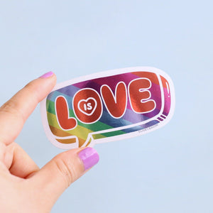 Love is Love Metallic Sticker - Clive and Bacon