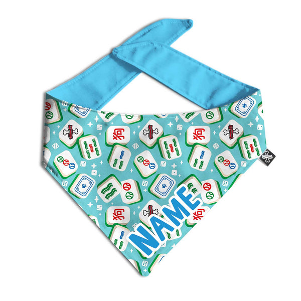 Mahjong Blues Dog Bandana - Clive and Bacon