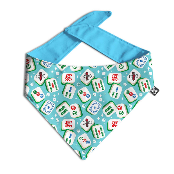 Mahjong Blues Dog Bandana - Clive and Bacon