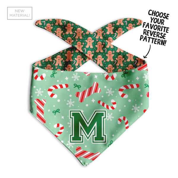 Mint Candy Cane Dog Bandana - Clive and Bacon